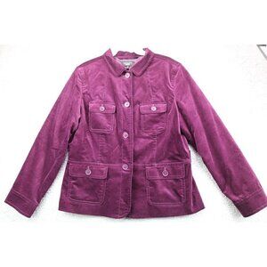 Talbot's Purple,Burgundy Velvet Blazer-Size 16